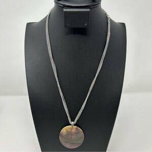 Kenneth Cole Shell Pendant Necklace with Silver Tone Chain